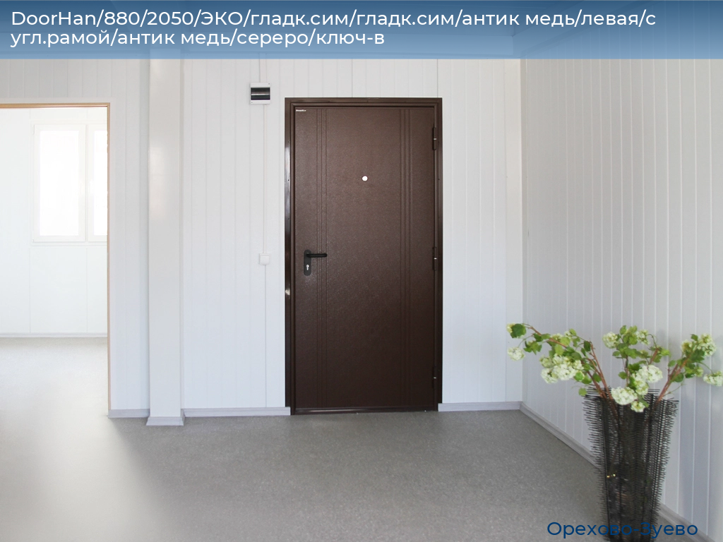 DoorHan/880/2050/ЭКО/гладк.сим/гладк.сим/антик медь/левая/с угл.рамой/антик медь/сереро/ключ-в, orehovo-zuevo.doorhan.ru